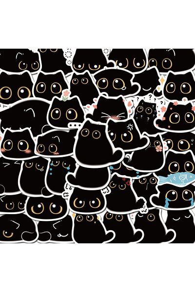 Choice 40pcs Complete 40pcs Black Cat Cute Kawaii Stickers Vintage For Diy Notebook Guitar Scrapbooking Mot