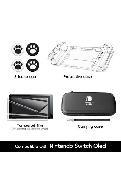 Choice Black For Ns Oled Data Frog Crystal Protect Shell Compatible Switch Oled Transparent Hard Case Cover