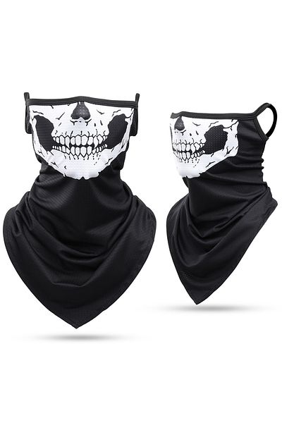 GUMAO 02 3d Skull Summer Bandana Hanging Ear Triangle Scarf Cycling Hiking Hunting Fishing Sports Bicycle