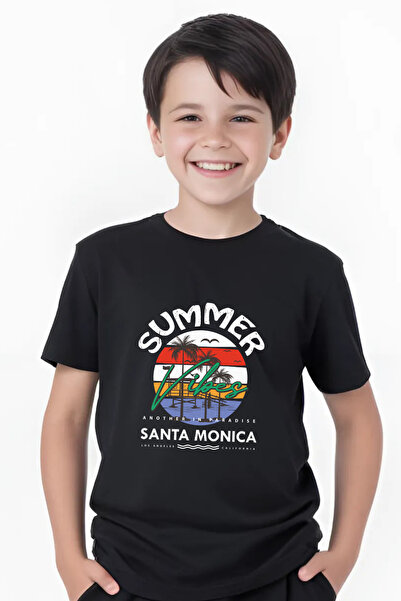 panios kids Tricou cu mânecă scurtă cu gât rotund pentru băieți cu imprimeu d...