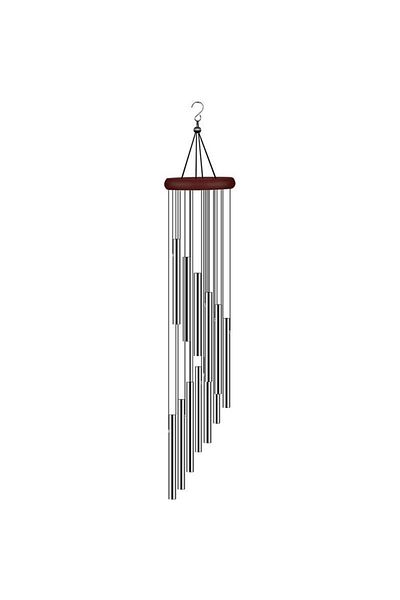 Choice Silver 12 Tube Wind Chime Aluminum Tube Pine Musical Wind Chime Waterproof Windproof Suitable For Co