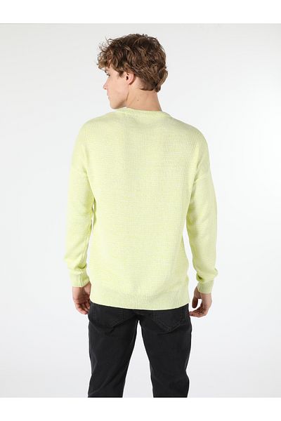 Colin's Regular Fit Round Neck Men's Yellow Sweater