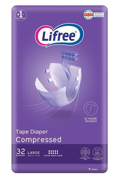 Lifree Lifree Adult Diaper Pads, Large, 8 Cup Absorbency, Mega Pack, 32 Count