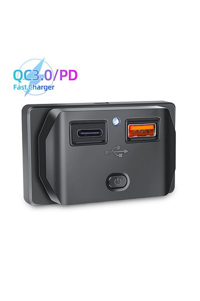 kebidu With Switch Qc3.0 Pd Pd Type C Qc 3.0 Usb Fast Charger Socket With Switch Led Light Power Outlet Qui