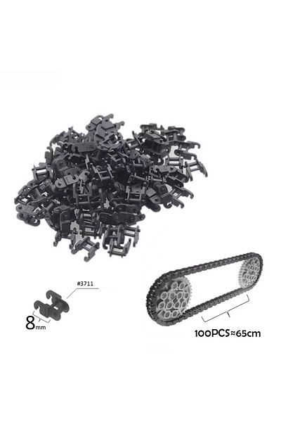 Choice 100 قطعة من قطع الطوب ذات السلسلة الفنية السوداء 3711 14696 متوافقة مع مكعبات البناء Legoeds Moc