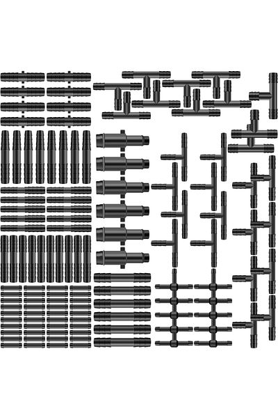 Choice Black 128pcs Vacuum Connector Assortment Plastic Hose Joiner Tee Water Spray Pipe Joints Plastic Str