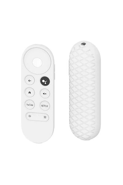 Choice جراب حماية من السيليكون الأبيض لجهاز التحكم عن بعد Google Chromecast Smarttv 2020، ناعم غير قابل للانزلاق