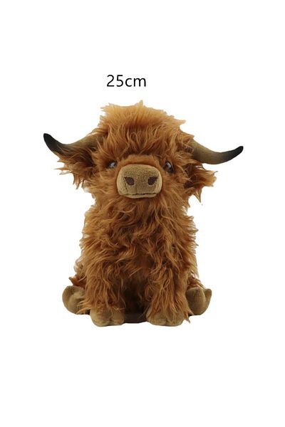 Choice Niu25cm Cyisonal Highland Cow Stuffed Animals Plush Toy Fluffy Bull Animal Doll Soft Gift For Kids B