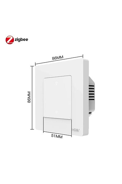 MOES 1 Gang White Star Ring Series Zigbee Smart Dimmer Switch For Light Dimming Smart Life App Work