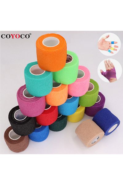COYOCO شريط لاصق مطاطي ملون رياضي 4.8 متر من Elastoplast لدعم الركبة...
