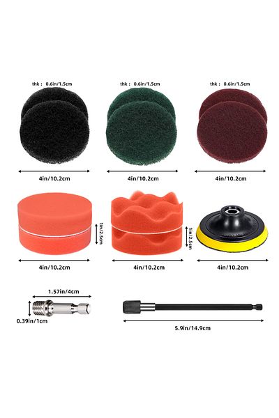 Choice 12pcs 12pcs Drill Brush Attachment Set Power Cleaning Scrub Brush And Scrub Sponge For Grout Floor T