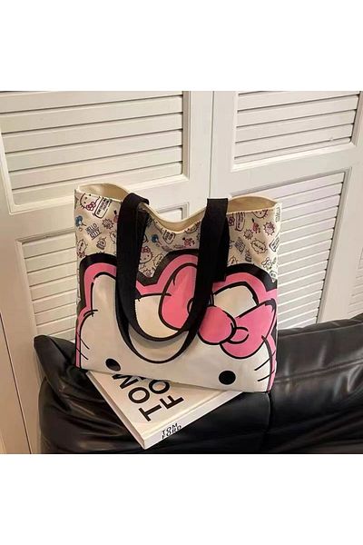 Choice 2 Hello Kitty Lunch Bag, Anime Sanrio Canvas Handbags, Kawaii Water Cup Bag, Saco De Armazenamento .