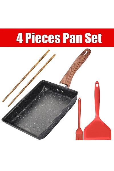 Choice 4 Pieces Pan Set Tamagoyaki Japanese Omelette Pan Nonstick Egg Pan Skillet Rectangle Tamago Pan Smal