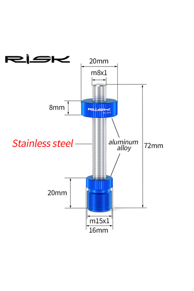 Choice 1 pc Blue RISK RL215PRO Bike Bicycle Square & Spline Axis BB Bottom Br...