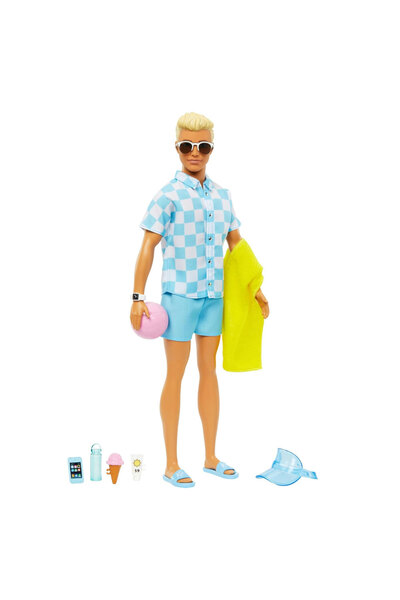 Barbie دمية كين بيتش مع عدد القطع - HPL74