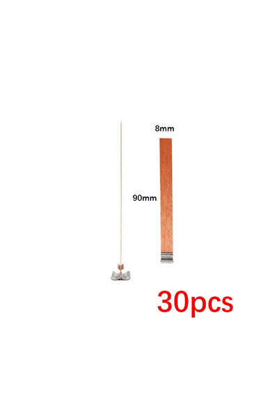 Choice 8mm x 90mm 30pcs High Quality Wooden Candle Wick With Clip Base Craft ...