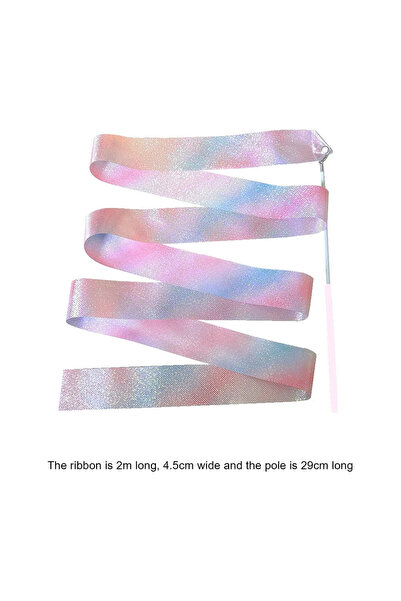 Choice شرائط رياضية ملونة وردية اللون بطول مترين، شريط رقص، فن إيقاعي، جمباز،...