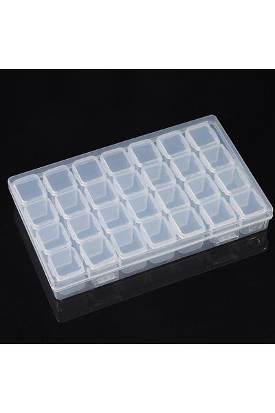 Choice Transparent 28 Grid Nail Diamond Box Plastic Empty Box Mini Detachable Decoration Pearl Small Rivet