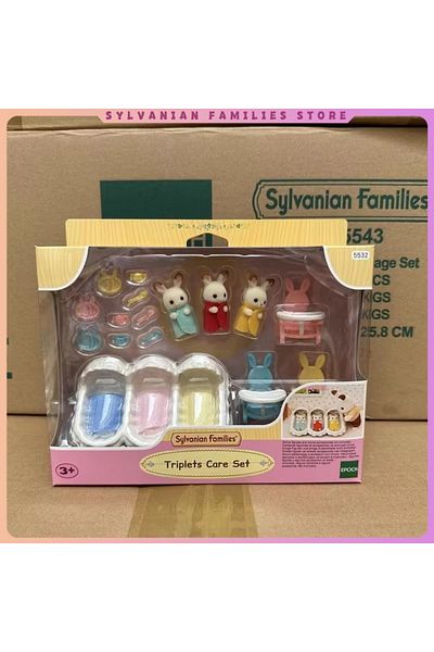 Choice sylvanian families  chocolate rabbit triplet cradle seat care set for girls ternurines  Authentic...