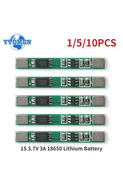 YTDMEN 10pcs 1-10pcs 1s 3.7v 3a 18650 Lithium Battery Overcharge Overdischarge Overcurrent Short Circuit Ch