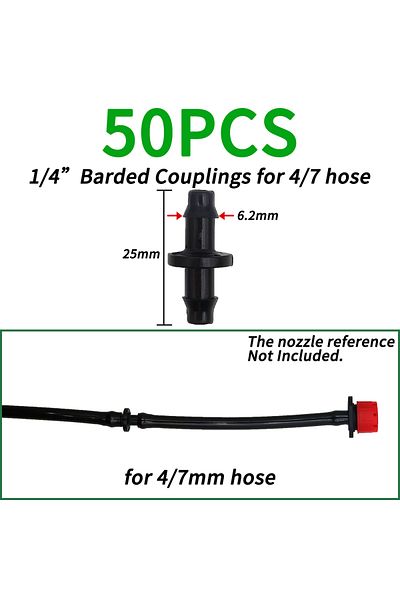 Choice C-50pcs 50pcs Barbed Connectors Irrigation Fittings Drip Irrigation Barbed Connectors 4/7mm Tubing F