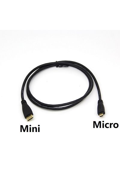 Choice 1.8 m black 1080p 3D Mini HDMI-compatible to Micro HDMI-compatible Cable For GoPro Sony Projector's