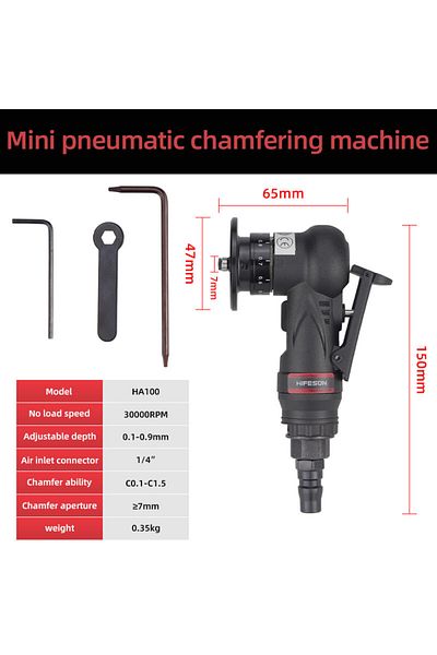 Choice Black Mini Pneumatic Chamfering Machine Portable Metal Trimming Machine 45 Degree Deburring Blades a