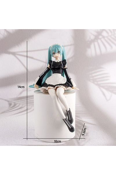 Choice 1pcs 14cm New Anime Hatsune Miku Virtual Singer Manga Sitting Posture Model Toys Computer Desk Cake