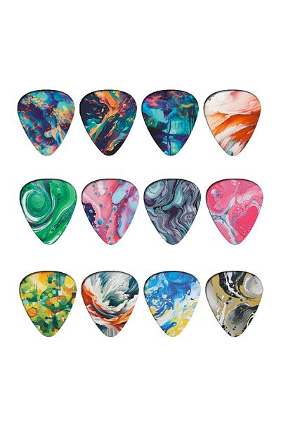 Choice 0.71mm Oil Paint Theme New 0.46/0.71/1.0mm 12pcs/set Guitar Paddles Cartoon Couples Acoustic Guitar
