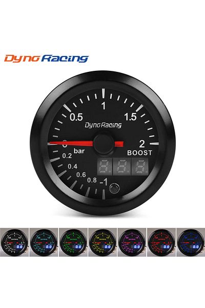 Choice Dynoracing 2" 52mm 7 ألوان LED شاشة مزدوجة تعزيز المياه درجة حرارة الزيت ضغط الزيت الفولتميتر الهواء الوقود...