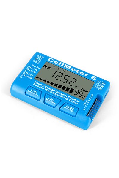 JUANJUAN Blue Rc Cellmeter 8 2-8s 4-8s Lipo Li-lon Battery Tester Battery Capacity Voltage Meter Nimh Meter 8