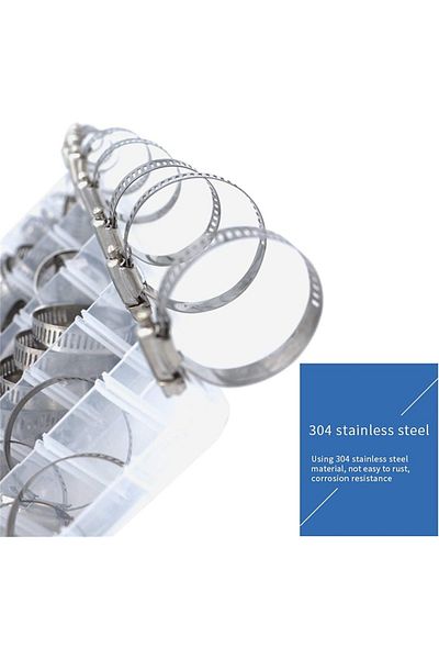 Choice 80pcs Hose Clips Pipe Clamps 6mm-51mm Stainless Steel Hoop Clamp Hose Clamp Stainless Steel Set A...