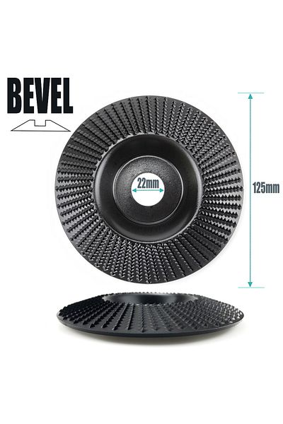 QDS Black Bevel 125mm Plane Bevel Angle Grinding Wheel Woods Polishing Wheel Wood Carving Sanding Tool