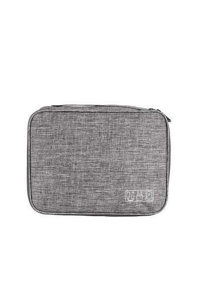 Choice Light Grey Three Layer Sorting And Storage Bag, Power Bank, Multifunctional Data Cable Storage Box