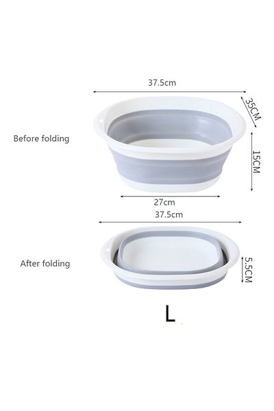 Choice حوض غسيل قابل للطي متعدد الأغراض من قطعة واحدة من Gray-l، حوض غسيل خفيف الوزن معلق قابل للطي للتخييم