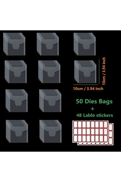 Choice 50pcs(10X10CM) 50pcs/set Sheets Plastic Folder Bags For Storaging Cutting Dies Stamps Organizer Ho