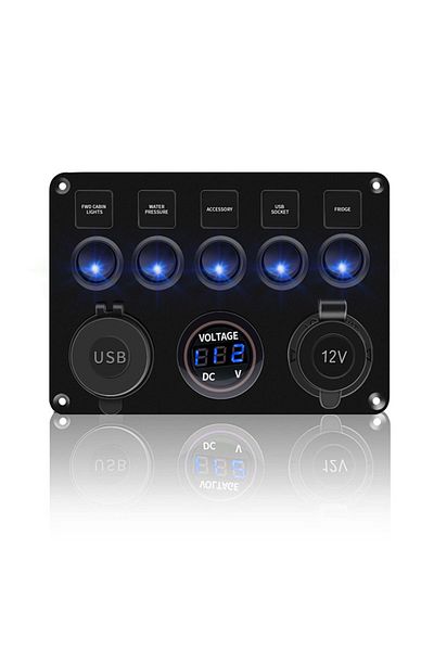 Choice 5 Gang Blue 5 Gang 8 Gang Button Rocker Toggle Switch Panel Usb Control For Car Truck Marine Boat Rv