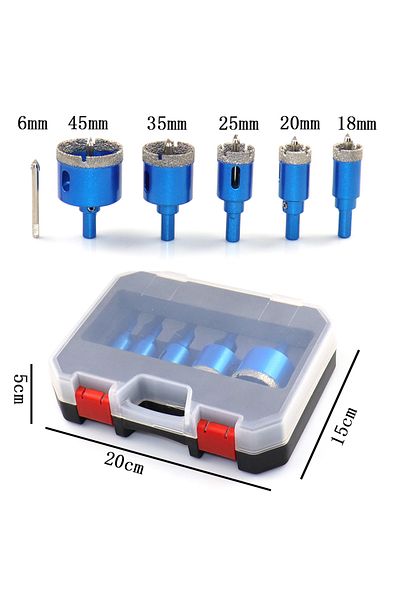 onmaiwei 8pcs 6-45mm 8pcs 6-45mm Diamond Coated Drill Bits Set Ceramic Tile Hole Saw With Position Drill For