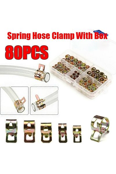 YISEONG 80pcs 1set 80pcs 6mm/7mm/8mm/9mm/10mm For Choose Fuel Spring Clip Vacuum Silicon Hose Clamp Autos Sp