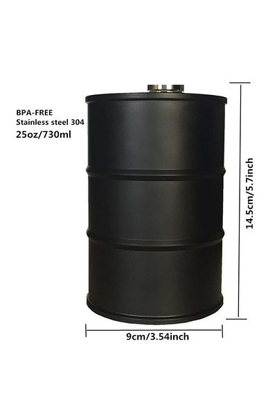 Choice Black 1pc 25oz Water Bottle Oil Drums Shape Whisky Flagon Portable Stainless Steel Hip Flask