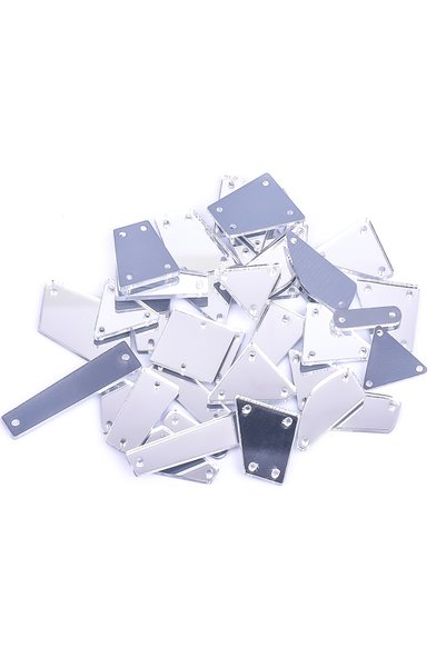 Choice Mix 100pcs Silver VC Mix Size Clear Crystals Sewing Mirror Rhinestone ...