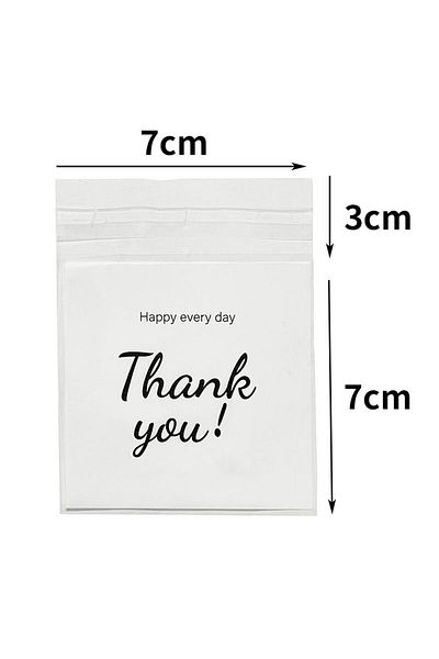 Choice 50pcs 7x7cm 50-100pcs Thank You Gift Bags Candy Cookie Packaging Plastic Adhesive Pouch for Wedding