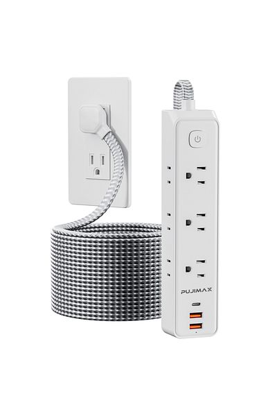 PUJIMAX كابل تمديد بطول 5 أقدام من Us Plug Pj-ps601cu-us Plug، 5 منافذ كهربائية، 3 منافذ USB