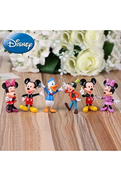 Choice1 WHITE Disney Mickey Mouse Action Figures 6pcs/set Minnie Pvc Model Doll Anime Peripherals Cake Decor
