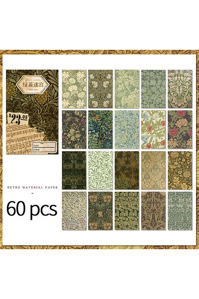 Choice A 60pcs/boxed Vintage Literature And Art Hand Tent Diy Decorative Foundation Paper Hand Made Scrapb.