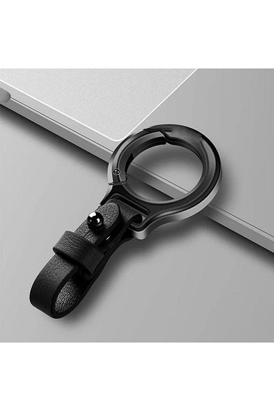 Choice F Leather Car Keychain Pendant Key Ring Chain Hanging Men Women Gift Universal Durable Metal Ring C.