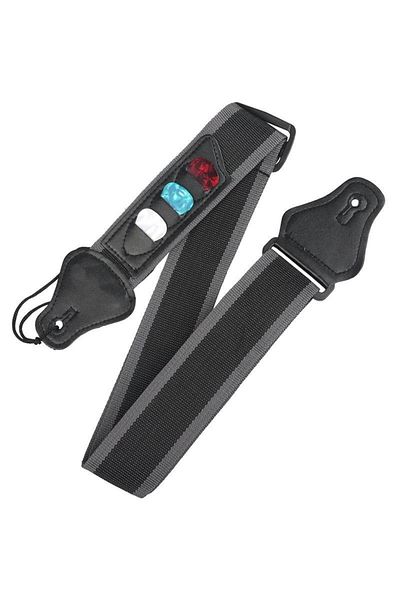 Choice 1 Strap With 3 Picks Adjustable Electric Guitar Strap With 3 Guitar Picks Holders Pu Leather Ends Ac