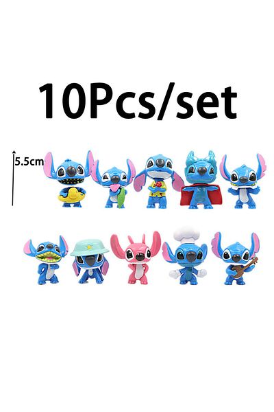 Choice Anime 10pcs 5cm Stitch Doll Figures  10/11cm Stitch Doll four-piece Cartoon Stitch Toys Ornaments...