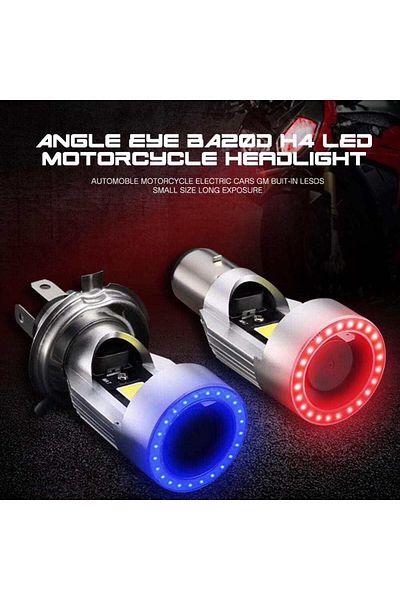 Choice Blue Angel Ba20d 30w With Fans H4 Ba20d Blue/red Angel Eye Led Motorcycle Headlight Scooter Motorbik