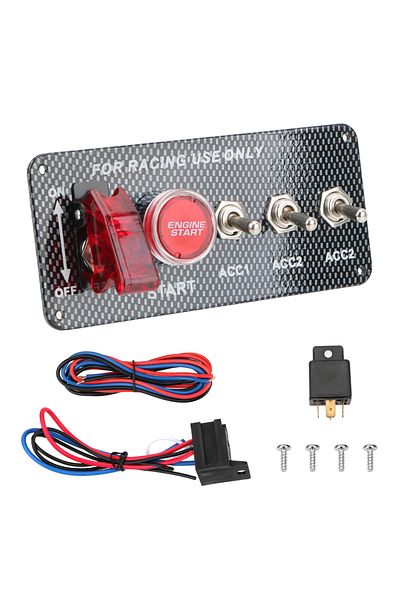 Choice T3 Led Toggle Switch Car Accessories Carbon Fiber 12v Led Ignition Switch Panel For Racing Car Engin